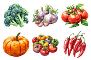 Watercolor Vegetable Collection Clip, an Illustration by Daily.Designs (Thumbnail 5 of 5)
