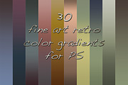 30 fine art retro color PS gradients, a Gradient Add-On by dyrkwyst textures (Thumbnail 1 of 3)