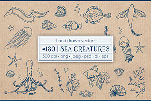 Vector sea creatures