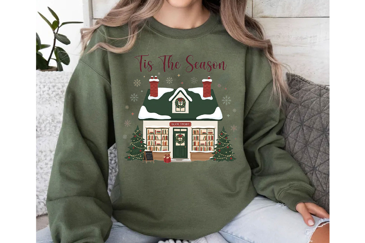 Tis The Season Bookstore Christmas, a Seasonal Illustration by DreamCafeArt (Photo 7 of 7)