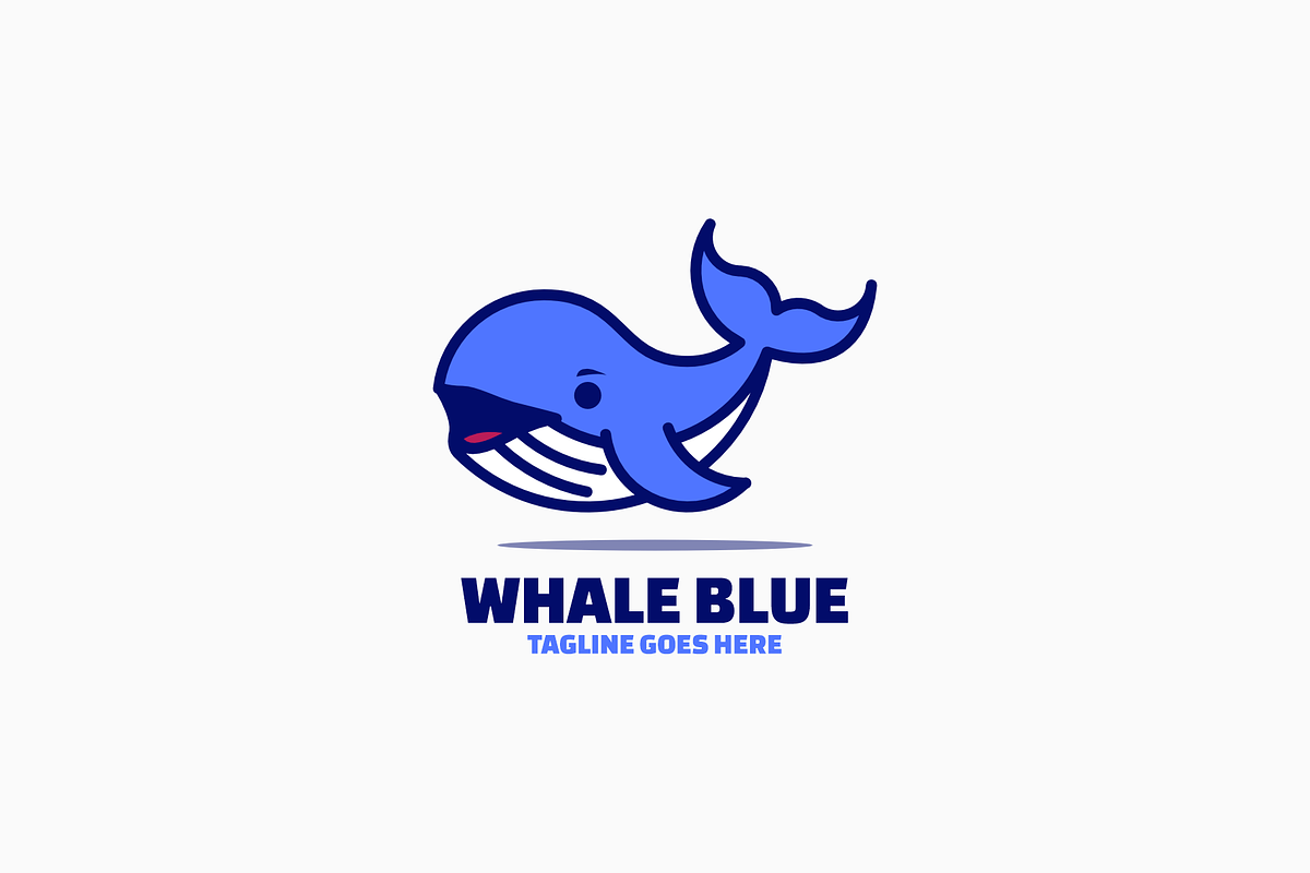 Whale Blue Simple Mascot Logo, a Branding & Logo Template by Artnivora.Std