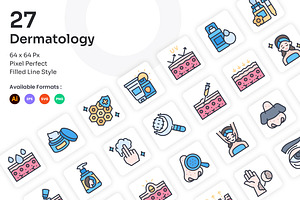 Dermatology Icons Set - Filled Line, an Icon by Kmg Design