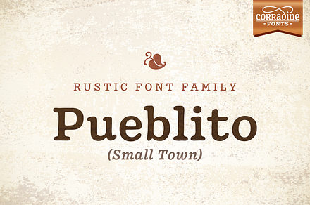 Pueblito font family, a Serif Font by Corradine Fonts