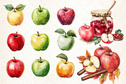 Watercolor Apples Clipart, an Illustration by Libby Wishes (Thumbnail 3 of 6)