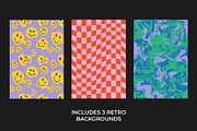 Retro Stickers Pack Elements, a Background Graphic by Abstracto-Create (Thumbnail 5 of 7)