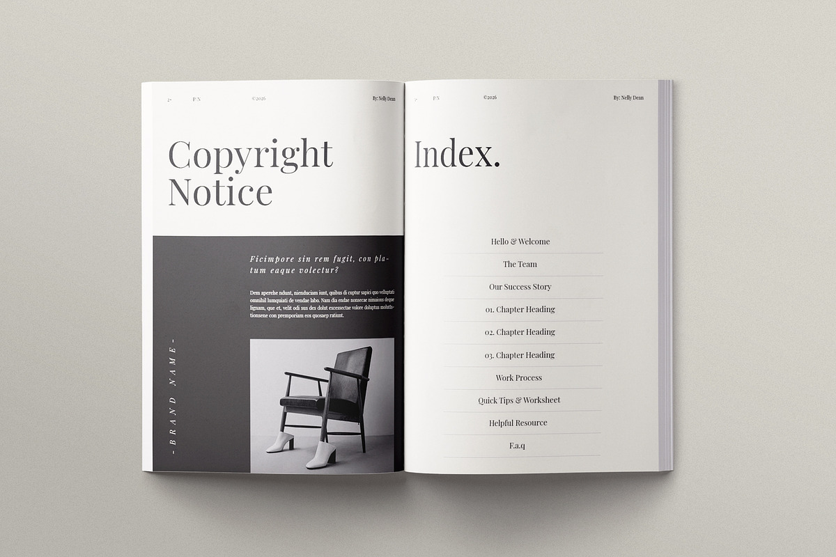 Book Layout Brochure Design Template, a Brochure Template by ArtisanaAura (Photo 3 of 11)