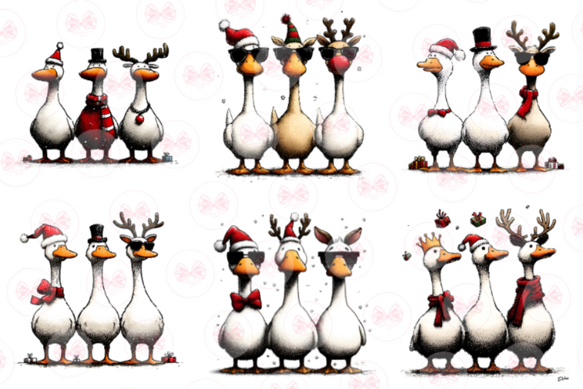 Christmas Geese Clipart, an Illustration by Markicha Art (Photo 2 of 6)