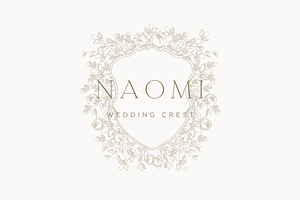 Naomi Hand-Illustrated Wedding Crest