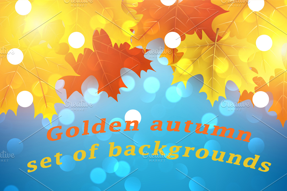 Autumn set with maple leaves, a Decorative Illustration by Vjom (Photo 1 of 3)