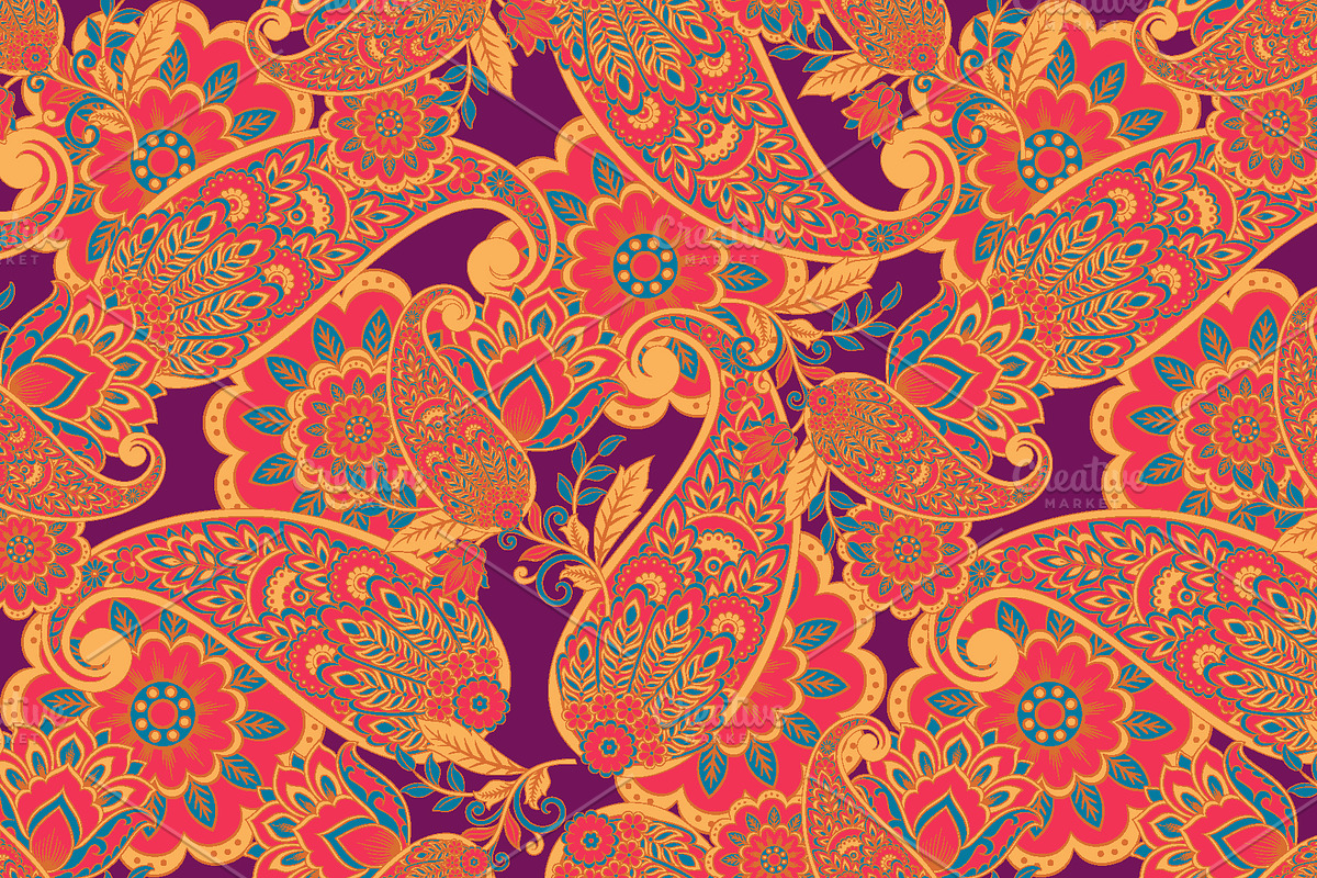 Beautiful paisley seamless pattern, a Pattern Graphic by antalogiya (Photo 4 of 7)