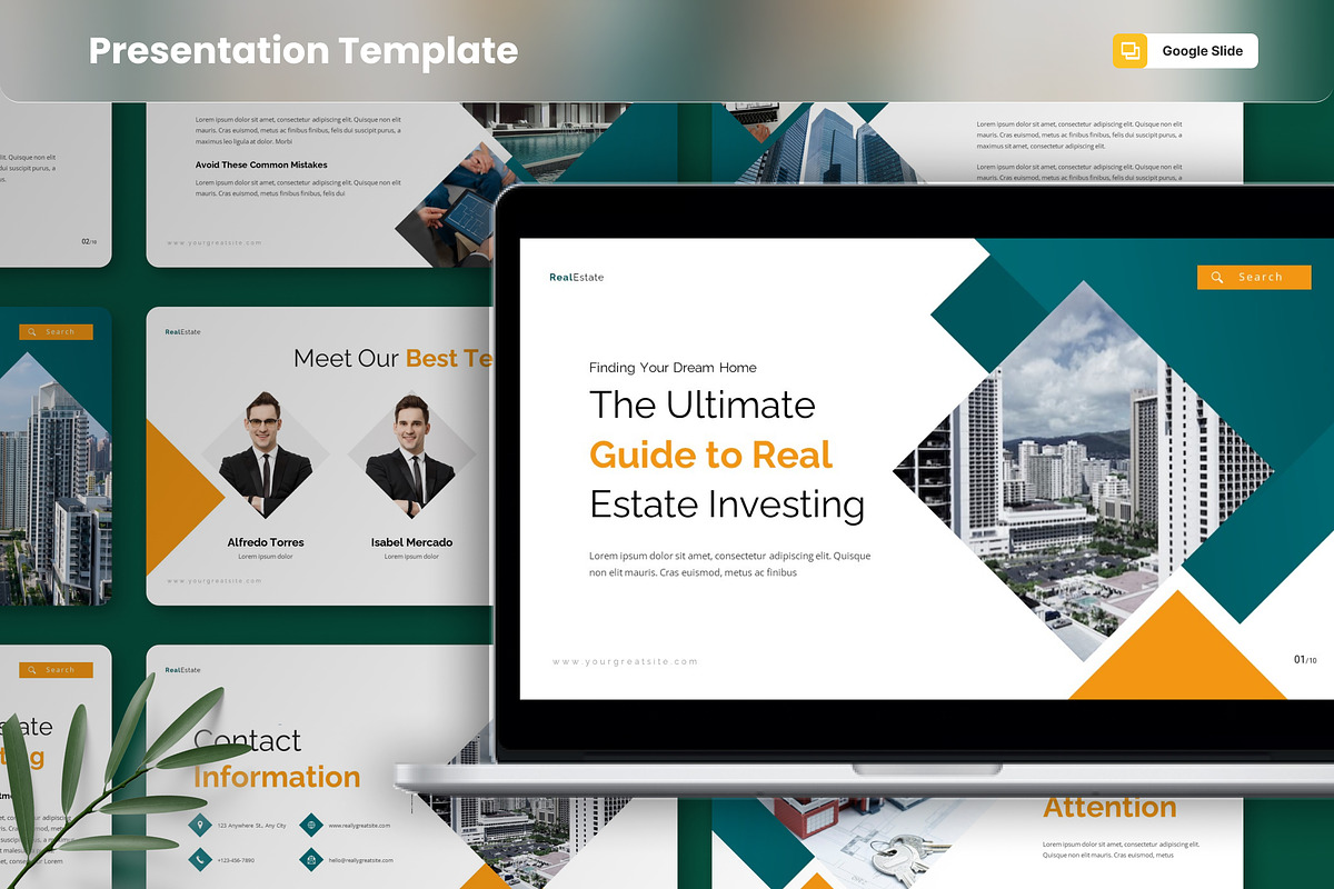 Real Estate Google Slide Template, a Presentation Template by MtvtdArt (Photo 1 of 6)