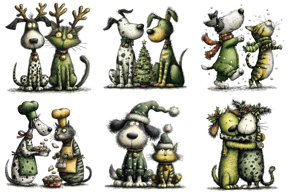 Christmas Dog & Cat Friends, an Illustration by Craft Nest (Photo 8 of 9)
