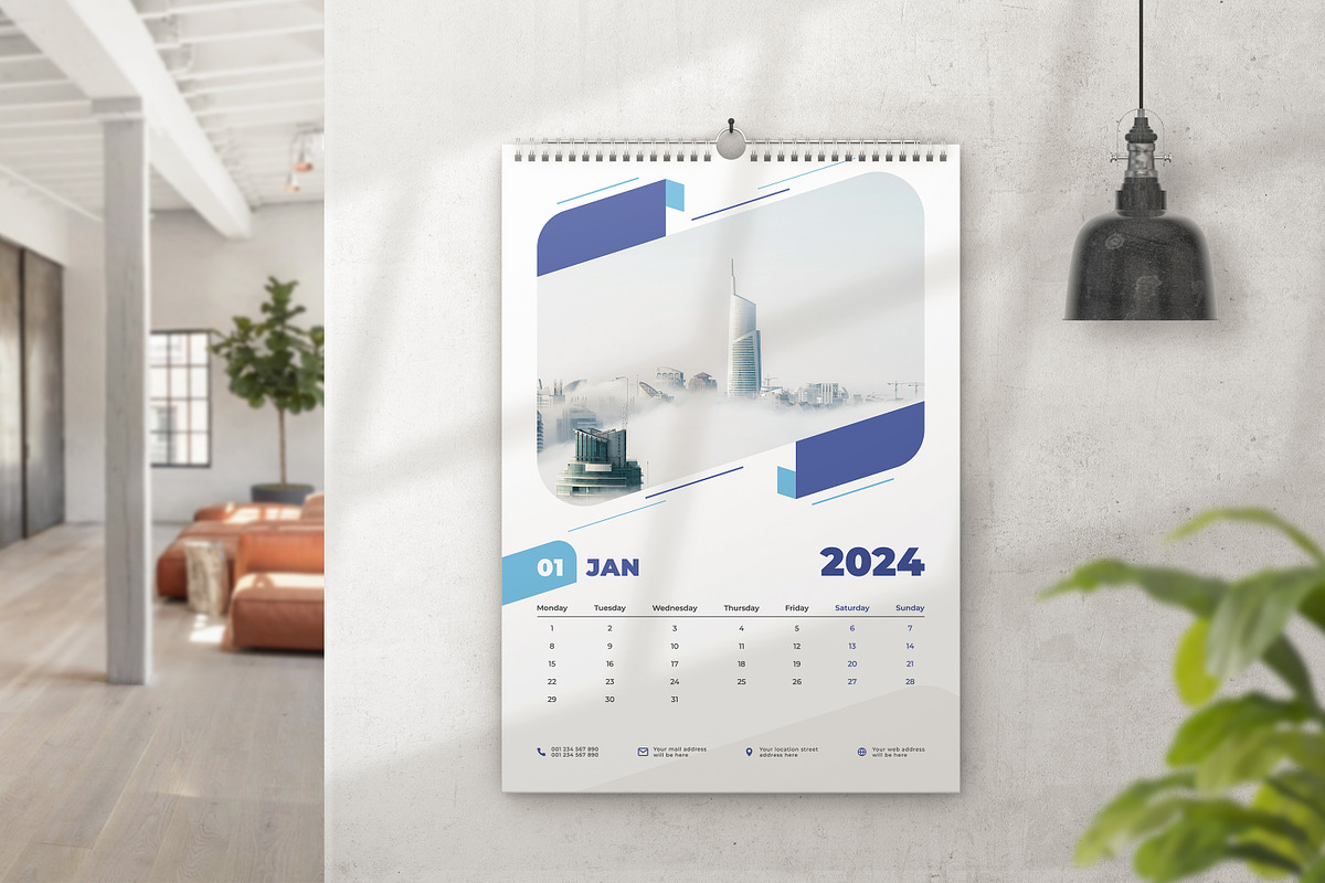 Wall Calendar 2024, a Print Template by Uiparvin (Photo 2 of 2)