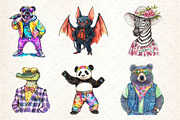 Funky Dressed-Up Animals Clipart, an Illustration by Dream Creation (Thumbnail 5 of 6)