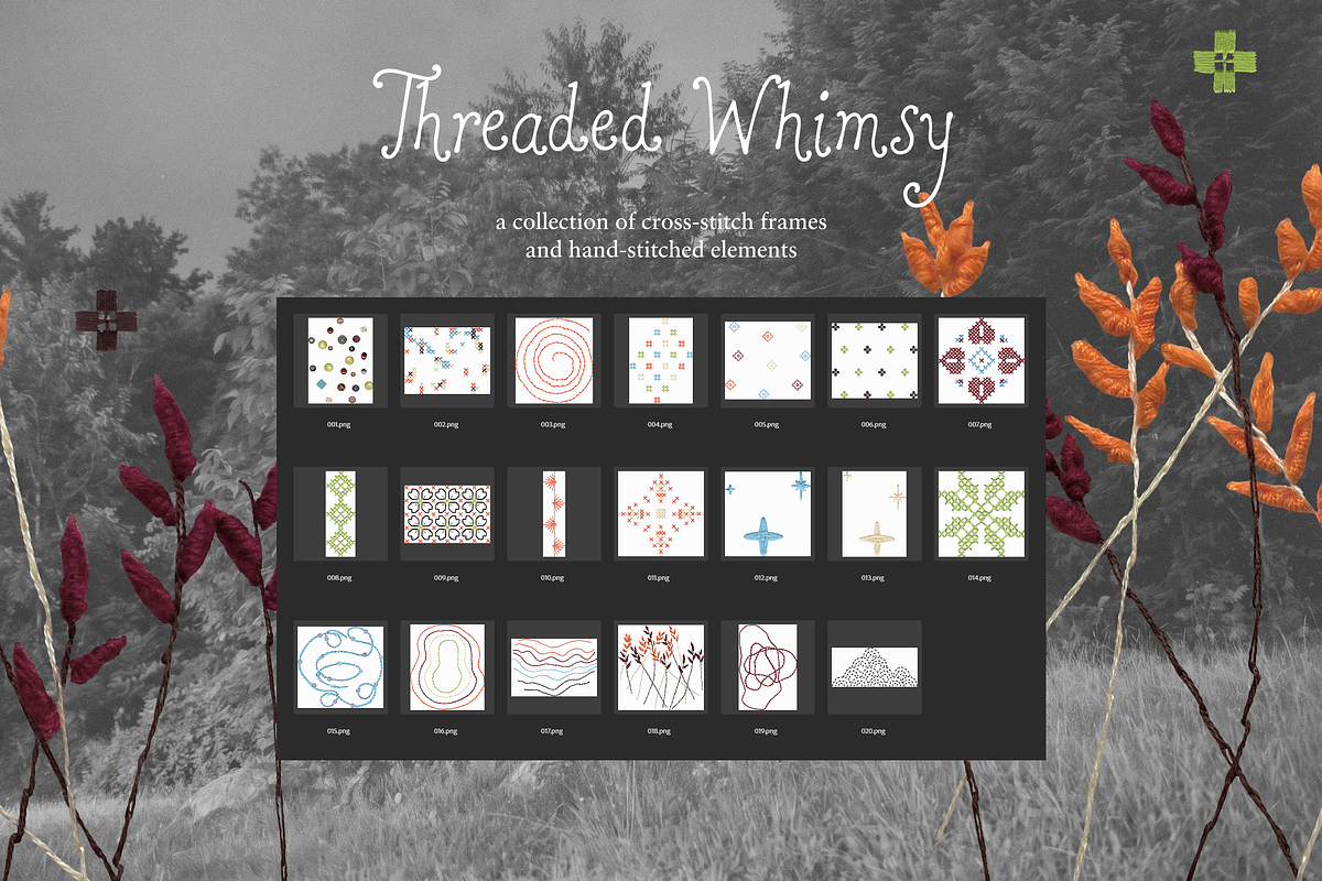 Threaded Whimsy: Collage Kit, an Object Graphic by TiriCo (Photo 8 of 13)