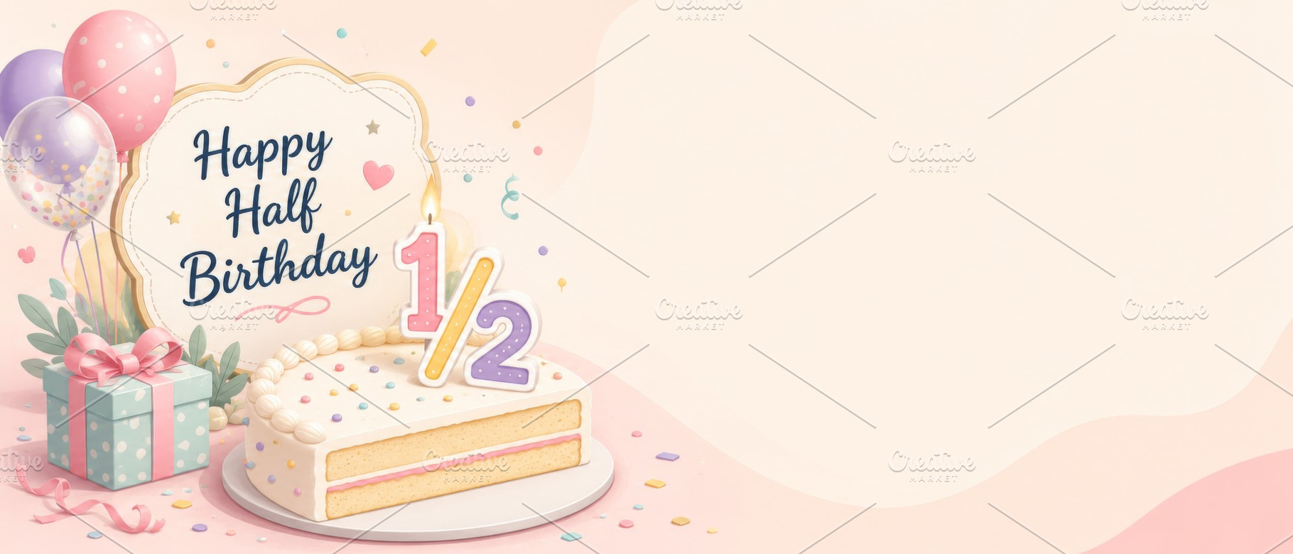 Half birthday celebration with cake,, a Photo by Dvoevnore photos