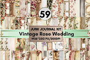 59 Vintage Rose Wedding Journal Kit, a Pattern Graphic by LA Design (Thumbnail 1 of 10)