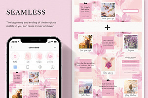 Flowers Instagram Puzzle Template