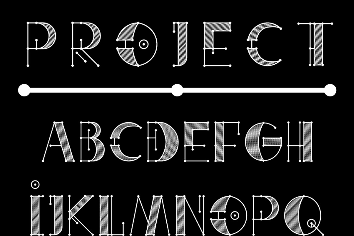 Engineer Technical Vector Font (B&W)