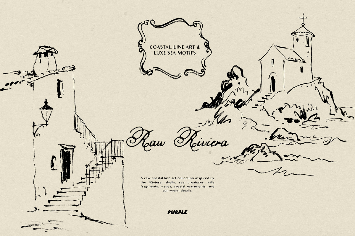 Raw Riviera: Coastal Line Art, an Object Illustration by Purple (Photo 8 of 16)