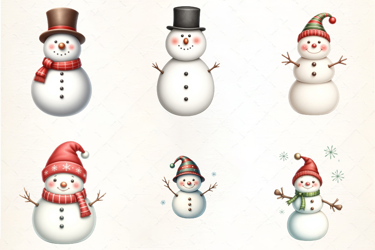 Vintage Christmas  Snowman, an Illustration by CrexoraLab (Photo 3 of 5)