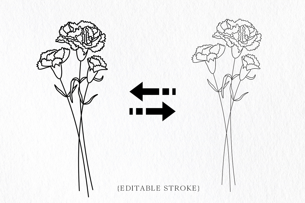 Birth Month Flower Line Bouquets, a Decorative Illustration by WatercolorWind (Photo 7 of 7)