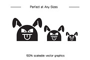 Rabbit Emojis Vector Set, an Animal Illustration by Designfour (Thumbnail 7 of 7)