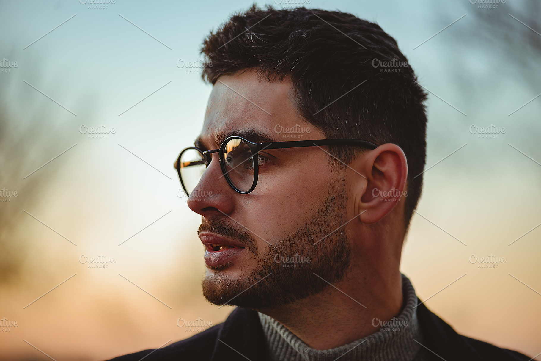 Evening portrait of a man in glasses featuring portrait, lifestyle, and male, a Person Photo by Rov.7