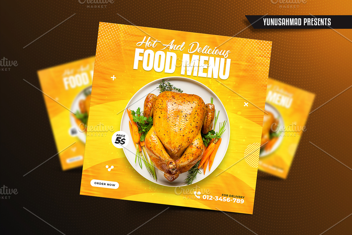 Fast Food Instagram Post Template, a Social Media Template by Yunus Ahmad (Photo 5 of 5)