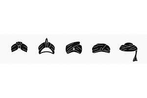 Black oriental turbans sketch