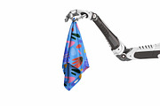9 Robotic Arm Holding Fabric Mockup, a Mockup by GraphicVil (Thumbnail 6 of 12)