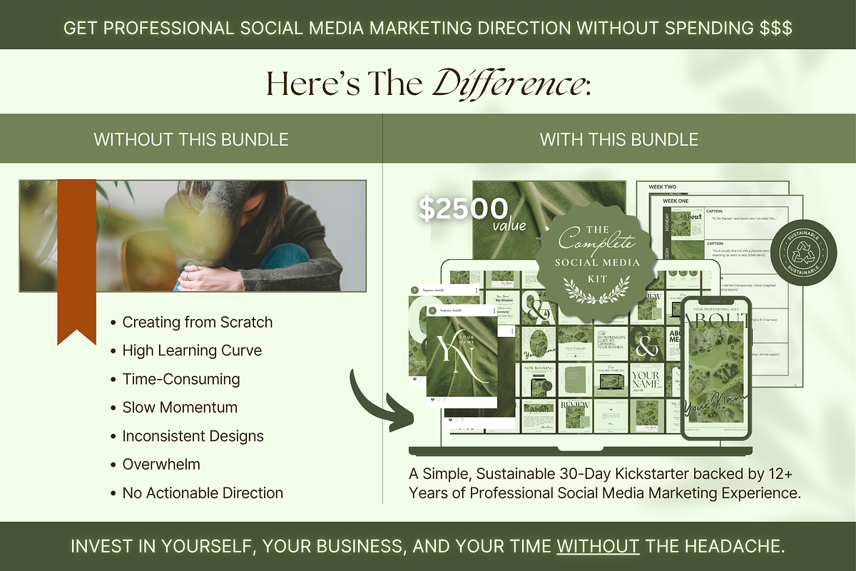 Matcha Green Branding Kit, a Social Media Template by The Flossy Finch (Photo 10 of 18)