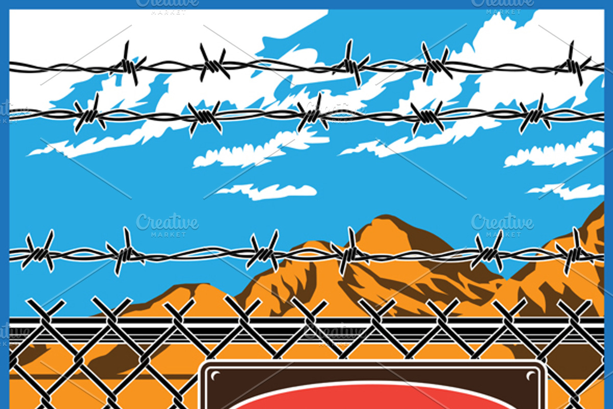Fence and Barbed Wire mini Set, an Illustration by Blacklight