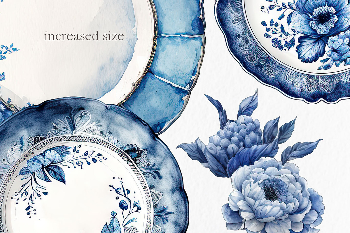 Blue and white porcelain Watercolor, an Object Graphic by MyLittleMeow (Photo 5 of 6)