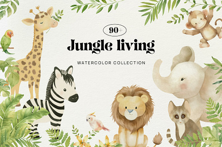 Jungle living Watercolor collection