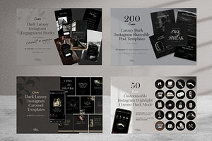 Dark Instagram Templates Bundle