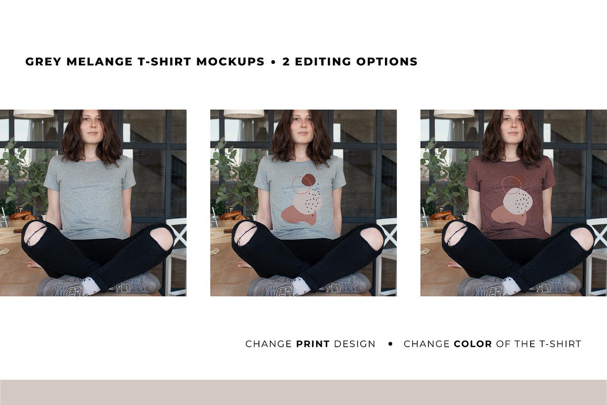 FEMALE T-SHIRT MOCKUP SET, a Shirt Mockup by TrendkeyMockups (Photo 4 of 7)