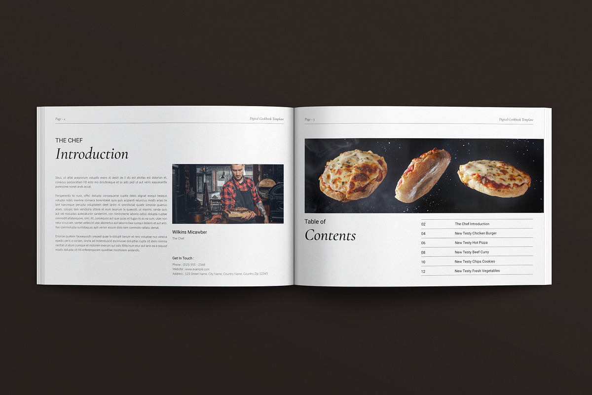 Digital Cook Book Template Landscape, a Brochure Template by E-Type (Photo 2 of 7)