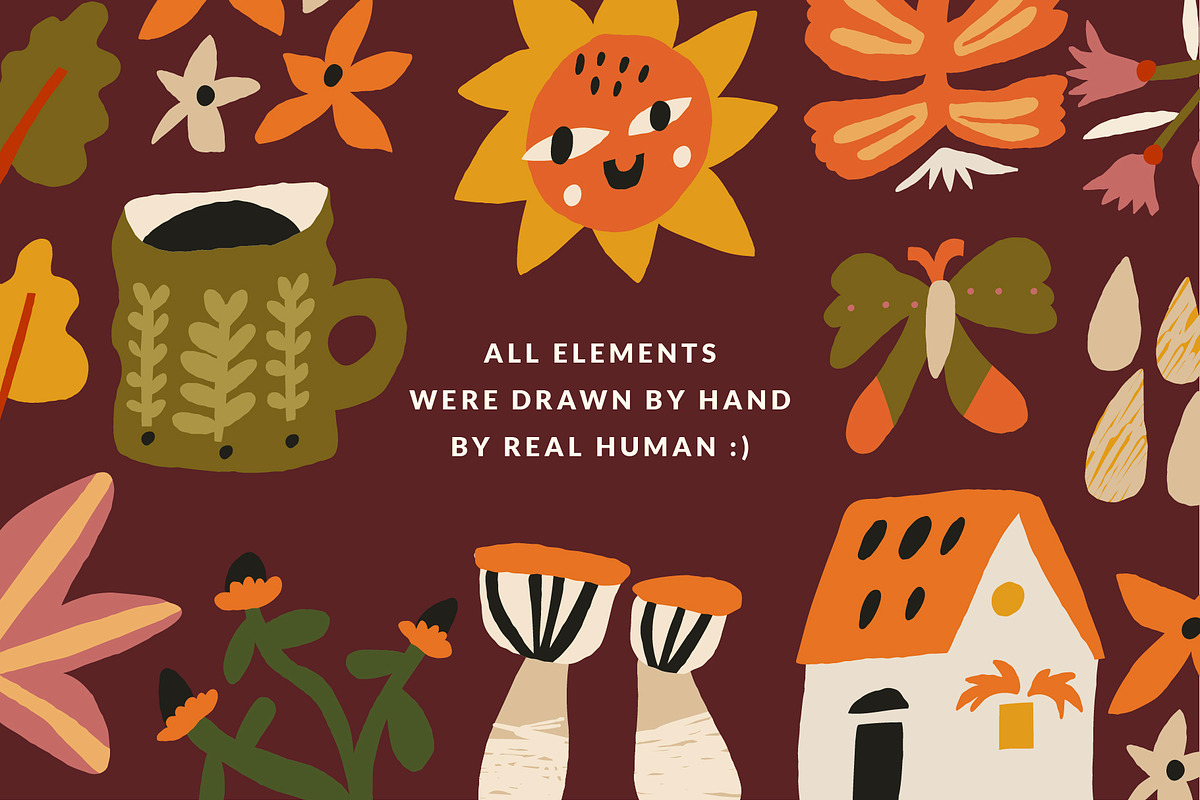 Autumn Blocks Fall Elements Clipart, a Seasonal Illustration by Olia (Photo 19 of 28)