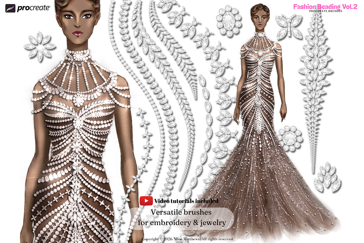 Procreate Brushes Fashion Beading 2, a Brush Add-On by Fashion Workshop Bkk (Photo 8 of 19)
