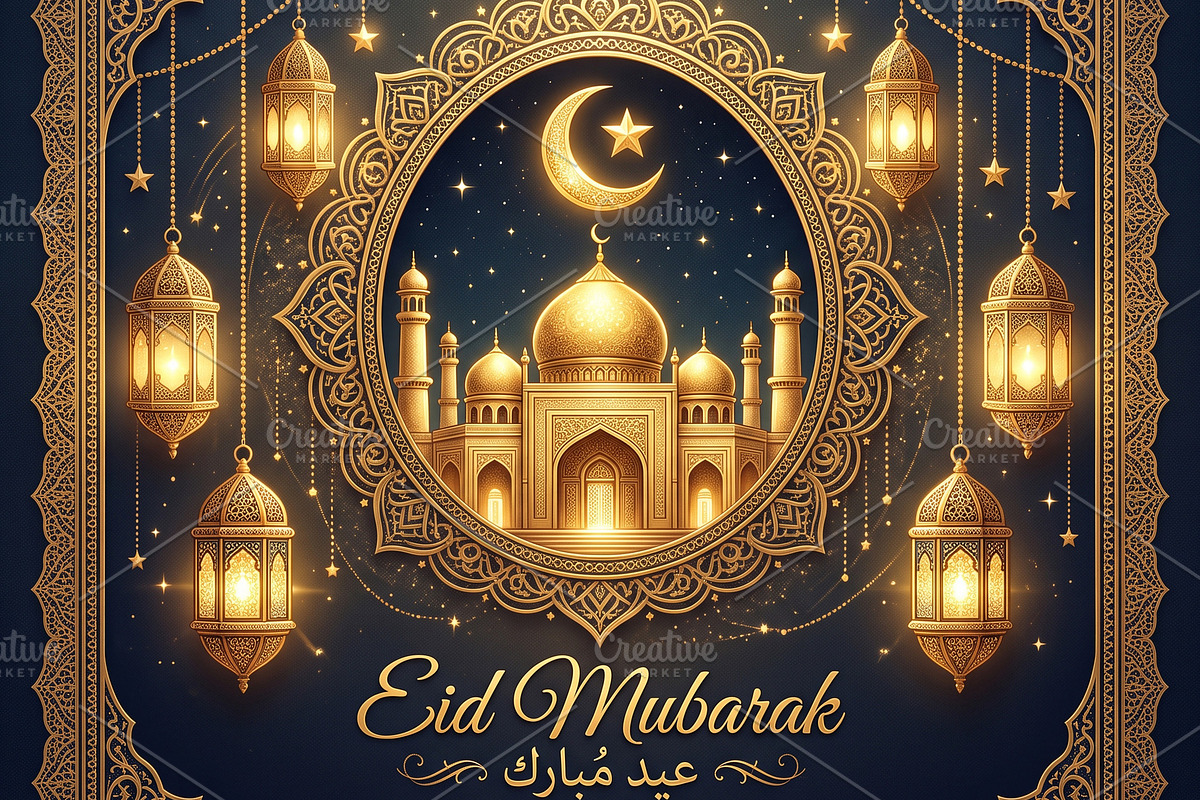 Elegant Eid Mubarak Greeting Card, a Holiday Photo by microtasker (Photo 2 of 2)