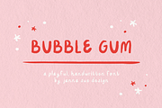 BUBBLE GUM a handwritten font, a Handwritten Font by Jannasuedesign (Thumbnail 1 of 10)