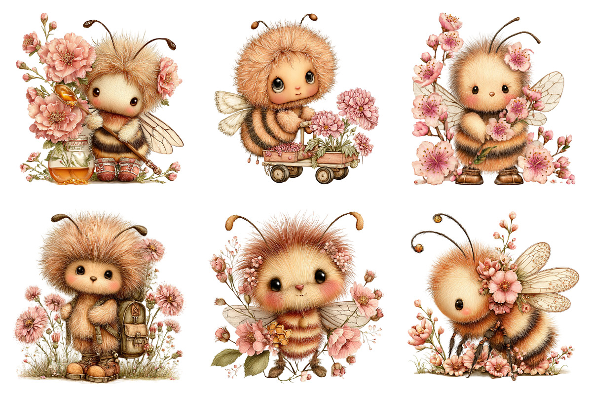 Whimsical Fuzzy Bee PNG Clipart, a Seasonal Illustration by Daily.Designs (Photo 4 of 5)