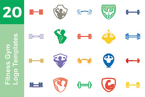 20 Logo Fitness Gym Templates Bundle