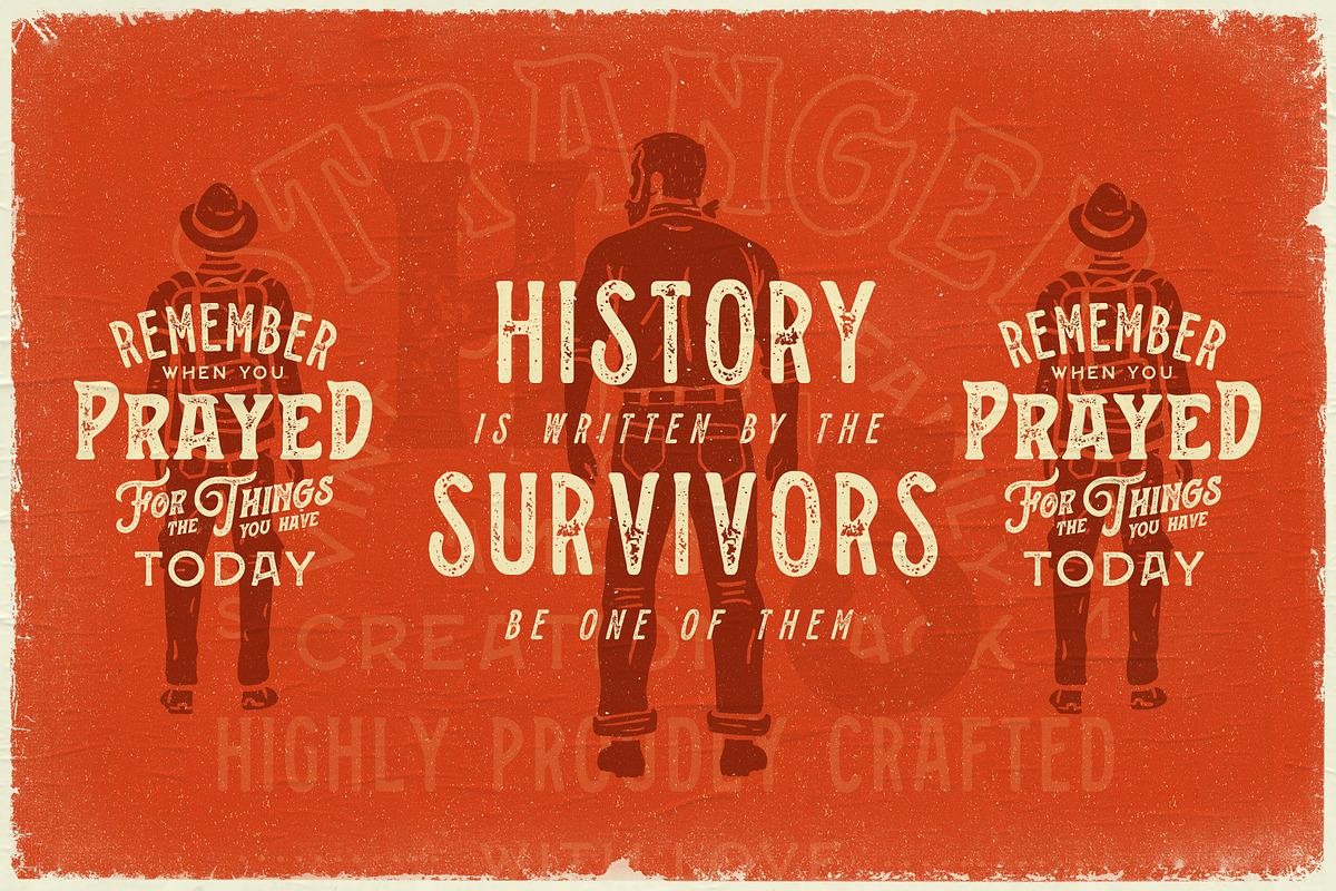 Stranger Font Collection + Extras, a Script Font by Opus Nigrum (Photo 4 of 16)