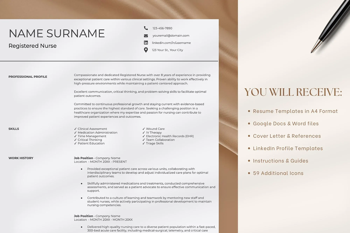 Nursing Resume Template Google Docs, a Resume Template by OkiDocs Resume Templates (Photo 7 of 11)