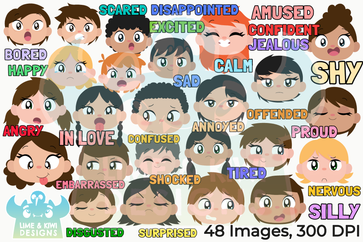 Emotion - Faces Clipart, a Person Illustration by Lime & Kiwi Designs (Photo 2 of 2)