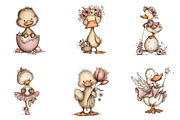 Whimsical happy easter duck clipart, an Illustration by CreationArt (Thumbnail 2 of 5)