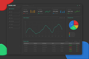 Black Neomorphism Dashboard Design