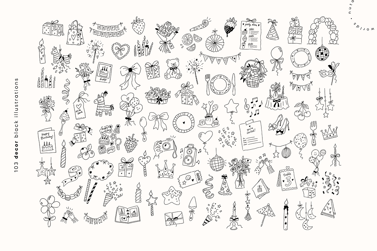 Birthday & Cakes Handmade Doodles, a Food Illustration by Nutalin Art (Photo 12 of 16)
